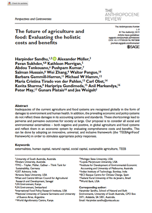 The future of agriculture and food: Evaluating the holistic costs and benefits 
