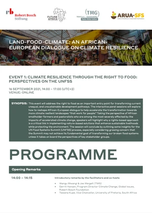 Land - Food - Climate: A TMG - Robert Bosch Foundation Event Series
