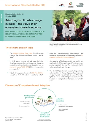 EbA Info Brief India #1: Adapting to climate change in India – the value of an ecosystem-based response